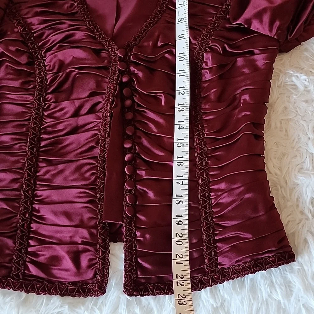 Carmen Marc Valvo Dark Purlpe / Burgundy Jacket  Quiet Luxury Elegant - Picture 6 of 10